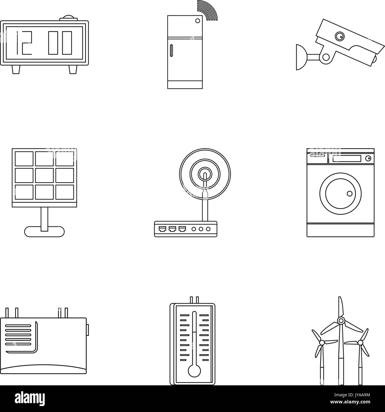 Automatic devices icon set, outline style Stock Vector Image & Art - Alamy