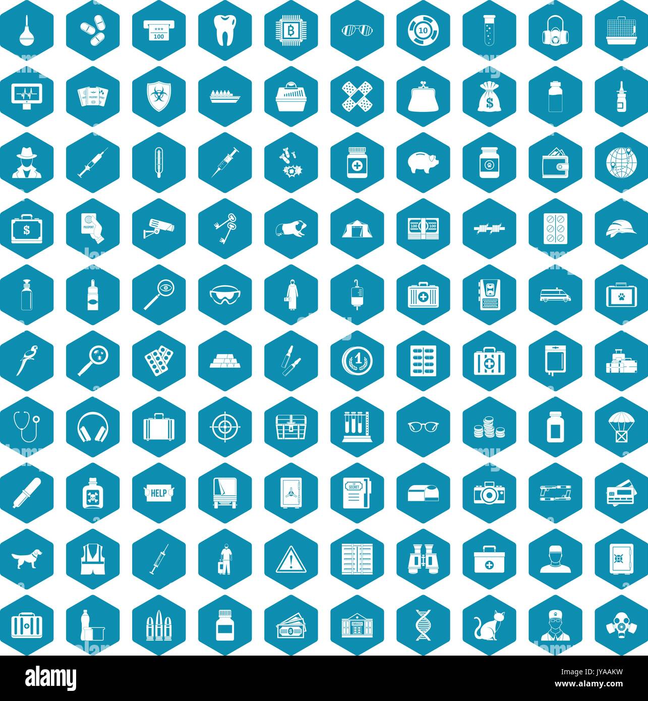 100 case icons sapphirine violet Stock Vector