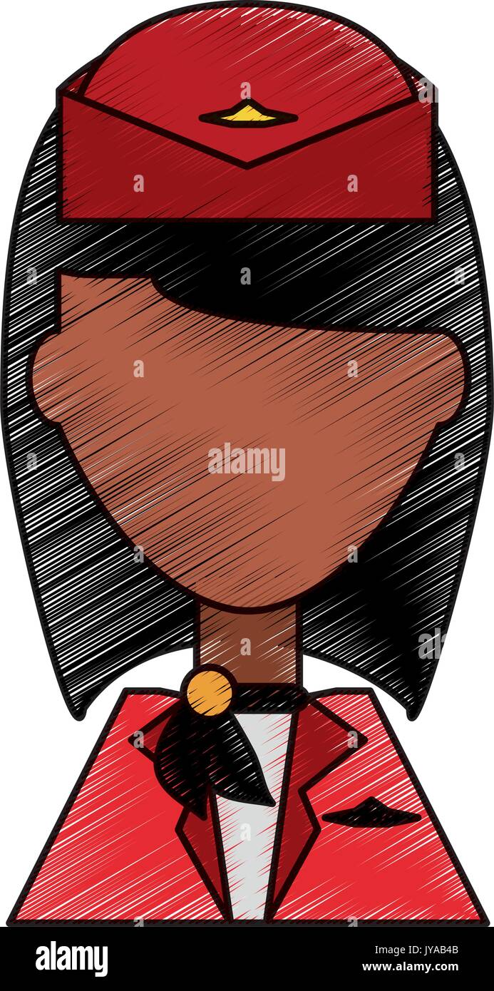 stewardess profile cartoon Stock Vector