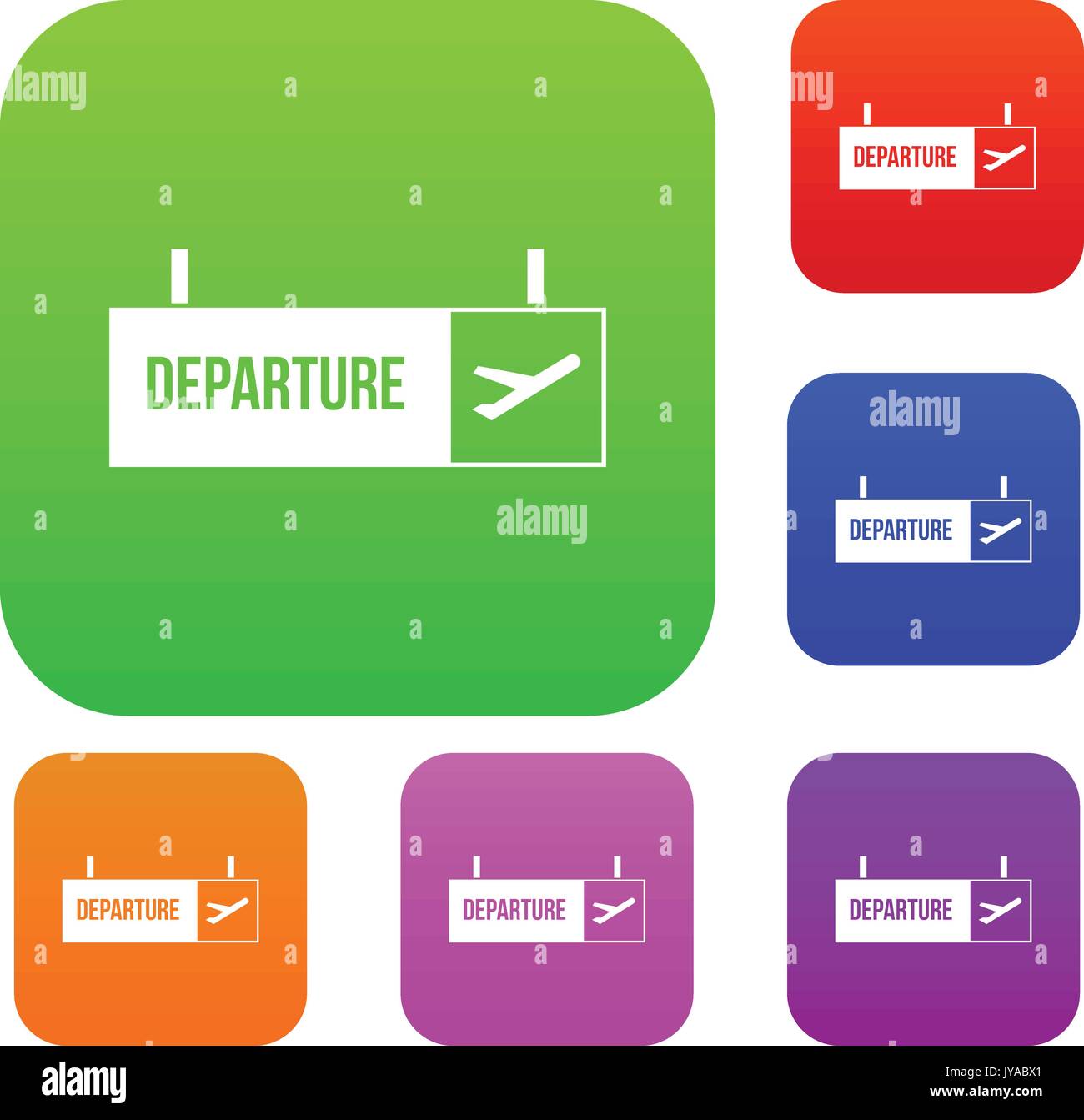 Airport departure sign set collection Stock Vector