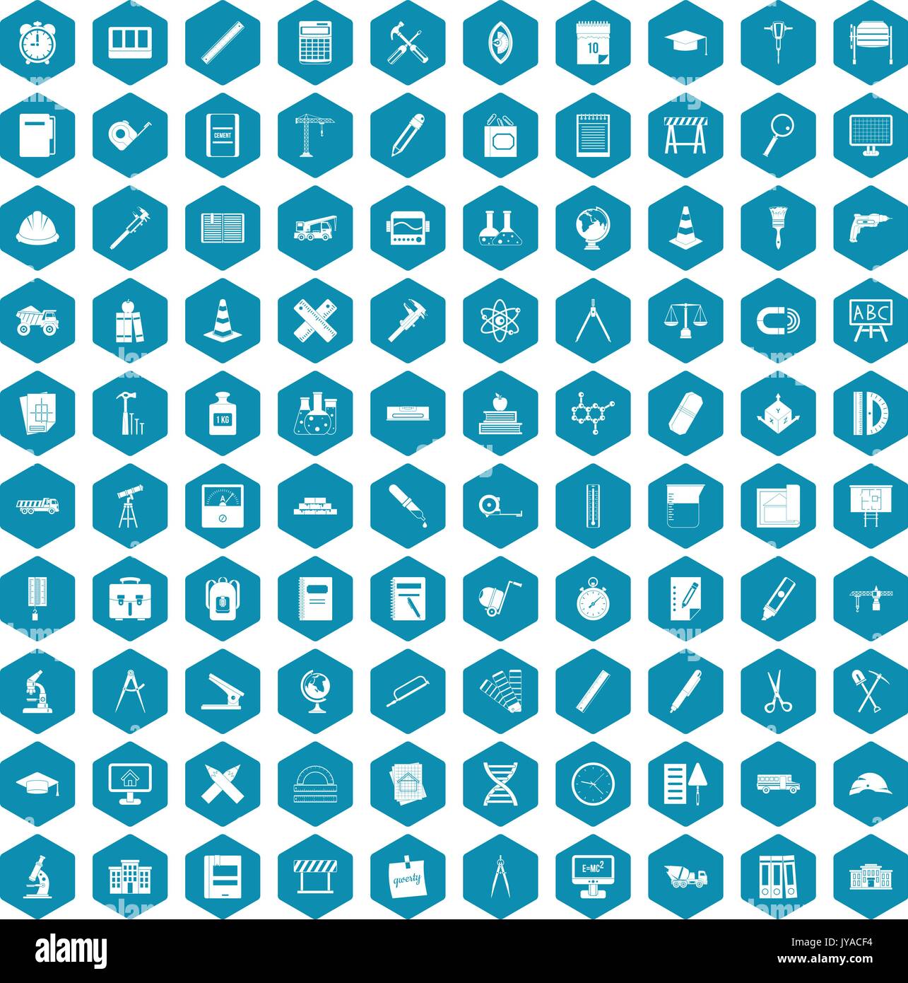 100 compass icons sapphirine violet Stock Vector
