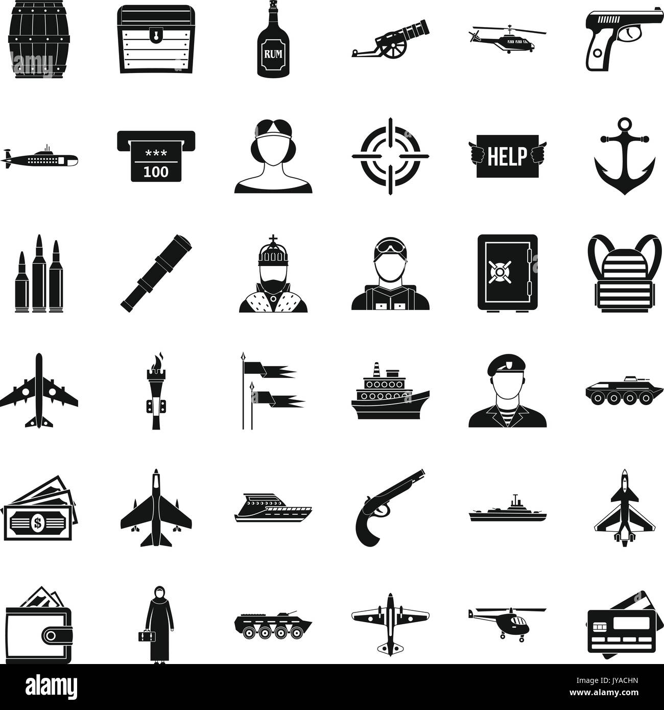 Combat gun icons set Stock Vector Images - Alamy