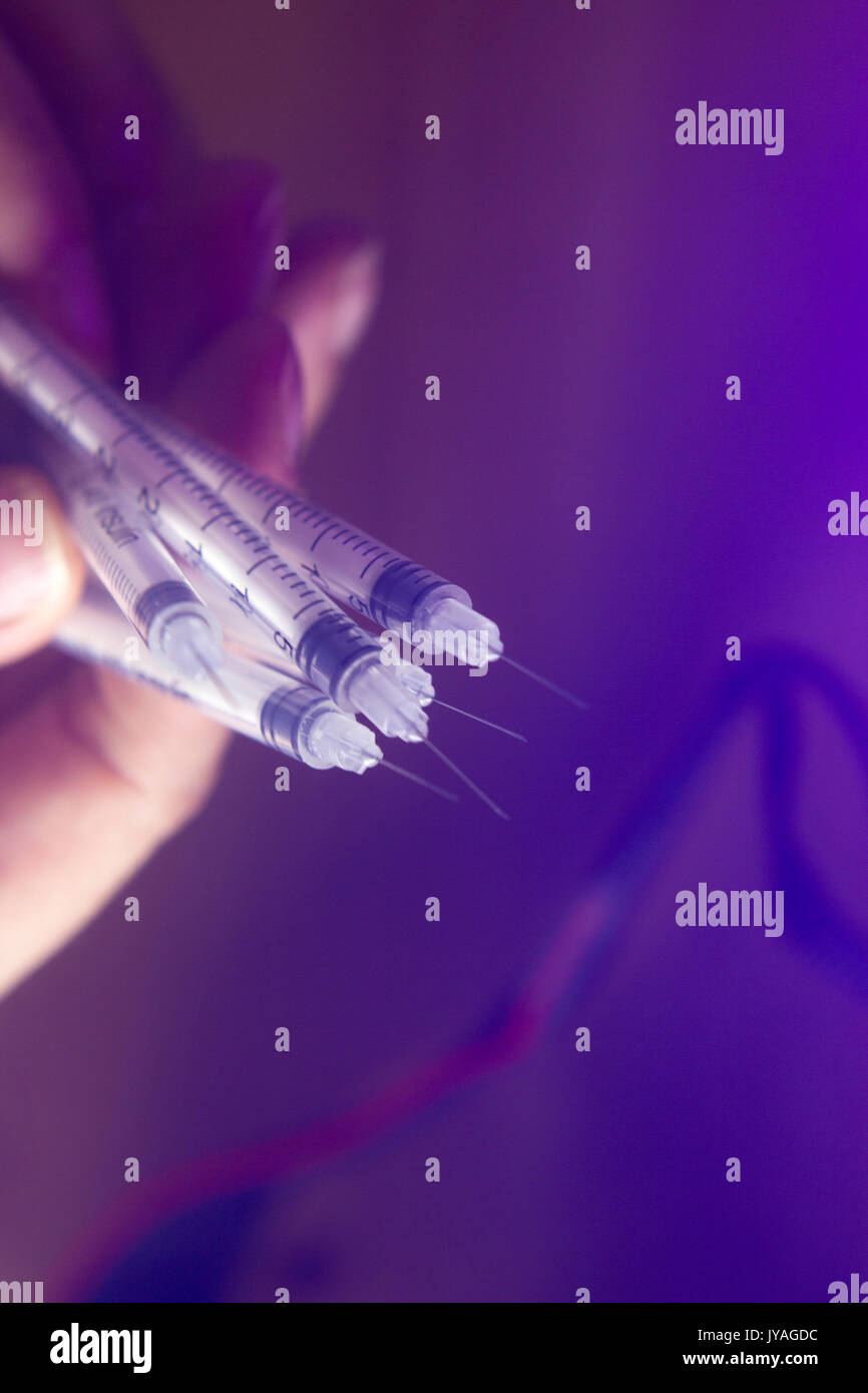 Medical needle injection for diabetic insulin and vaccine injections on