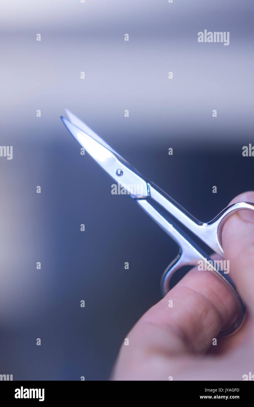 Manicurel nail scissors to cut nails on hands and toenails in beauty treatment and personal care