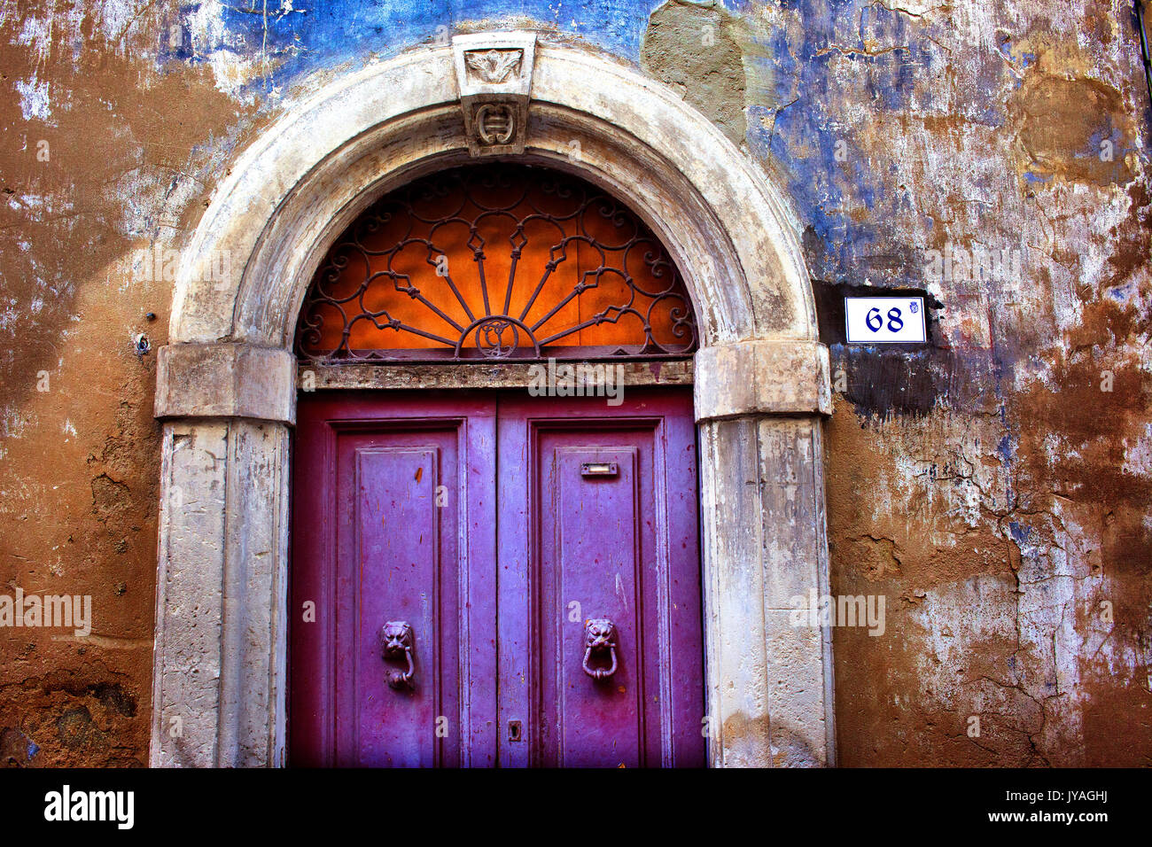 Old wooden doors in the Abruzzo region of Italy. Stock Photo