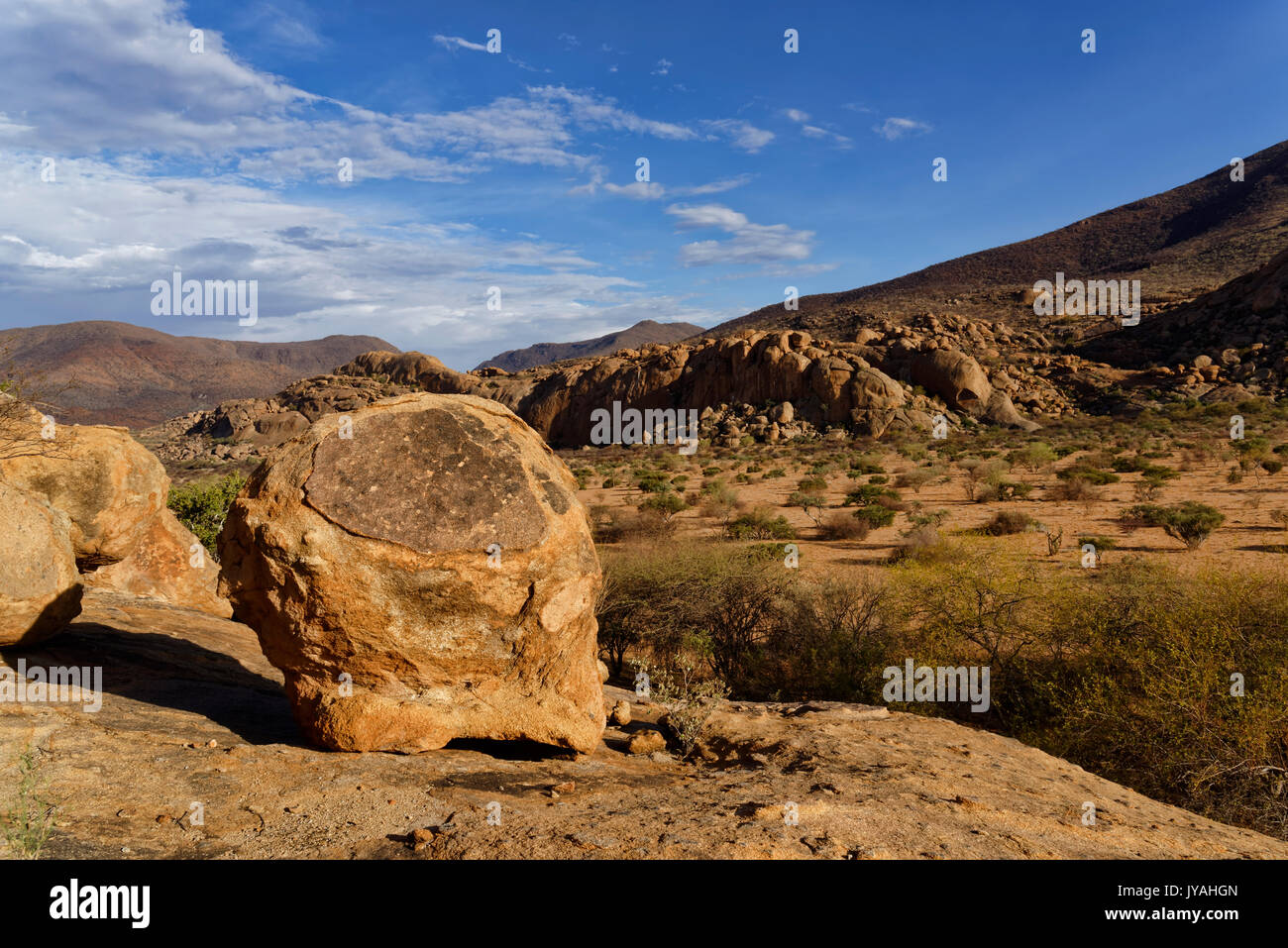 Farm Omandumba (Guest farm): Granite rock in the Erongo Mountains, Omaruru District, Erobgo Region, Namibia Stock Photo