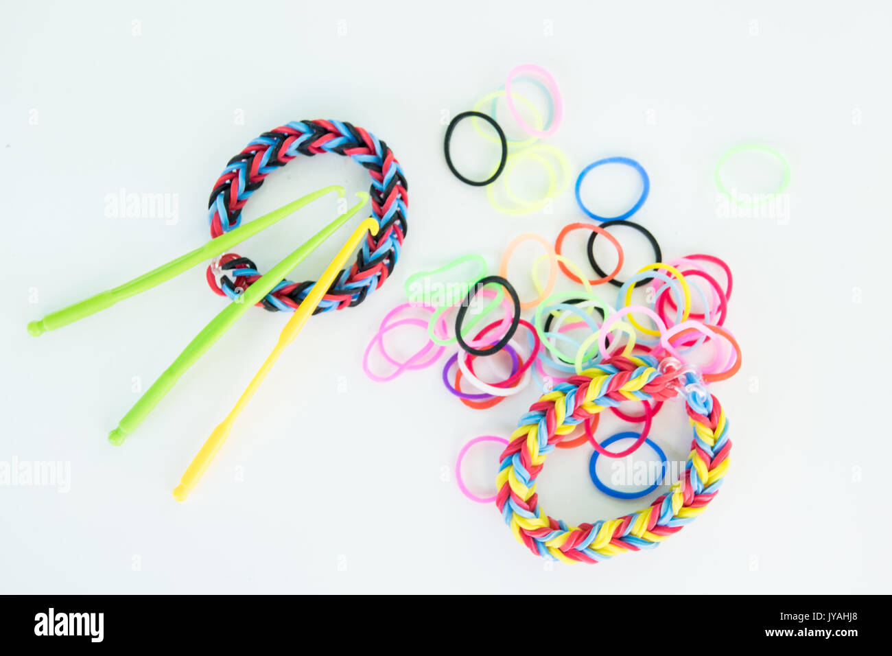 beautiful Rubber bands for hobby weaving. Rainbow loom Colored rubber
