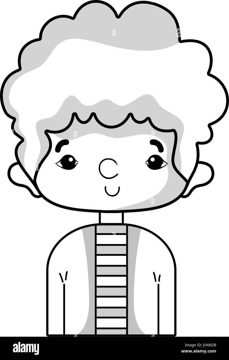 line cute man with hairstyle design and shirt Stock Vector Image & Art ...