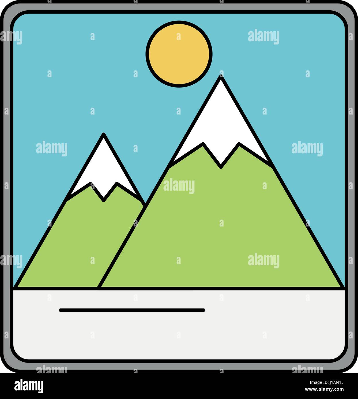 photograph with mountains and sun icon image Stock Vector Image & Art ...