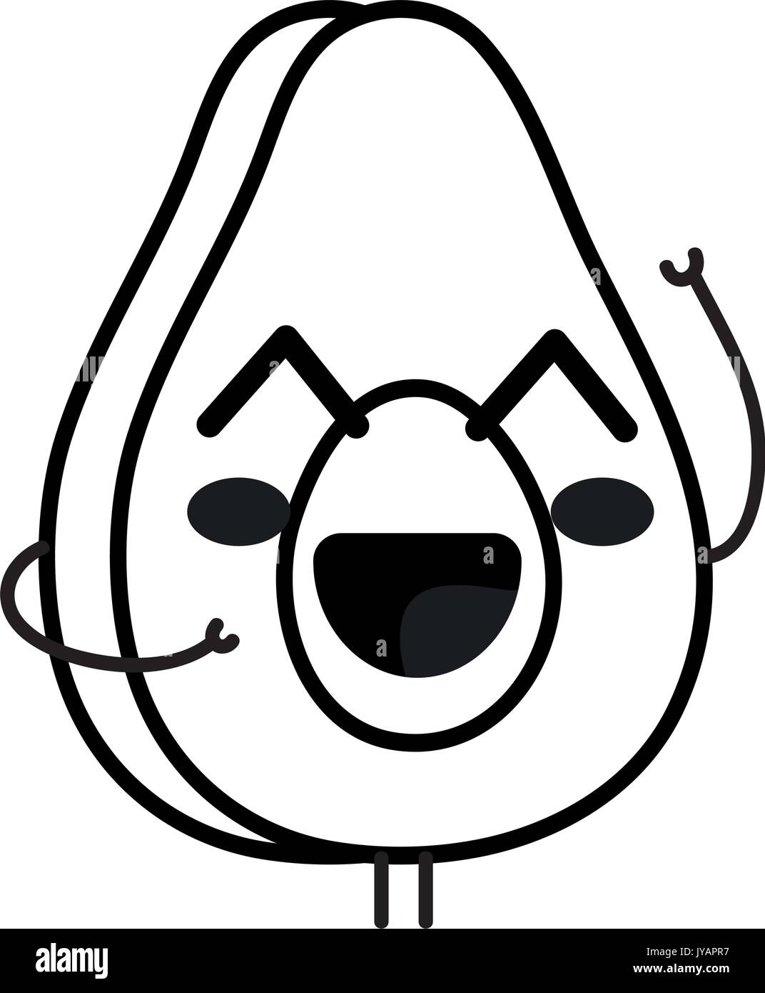 line kawaii cute happy avocado fruit Stock Vector Image & Art - Alamy