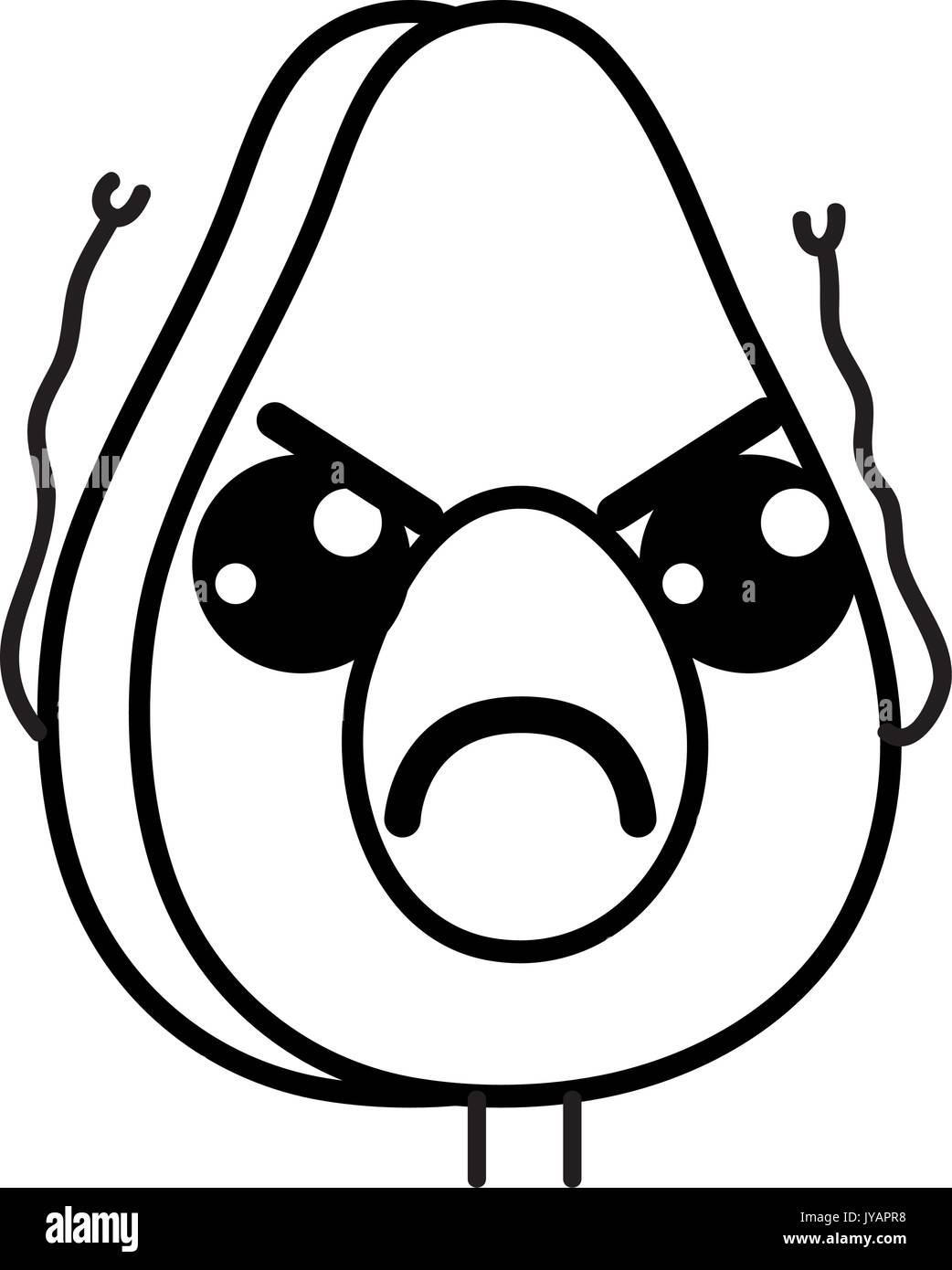 line kawaii cute angry avocado fruit Stock Vector Image & Art - Alamy