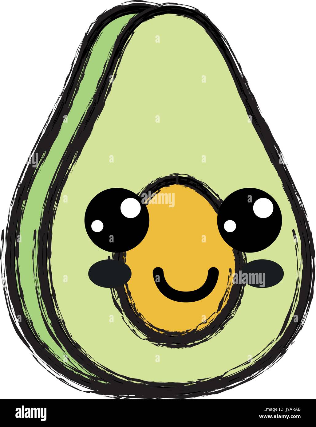 kawaii cute happy avocado fruit Stock Vector Image & Art - Alamy