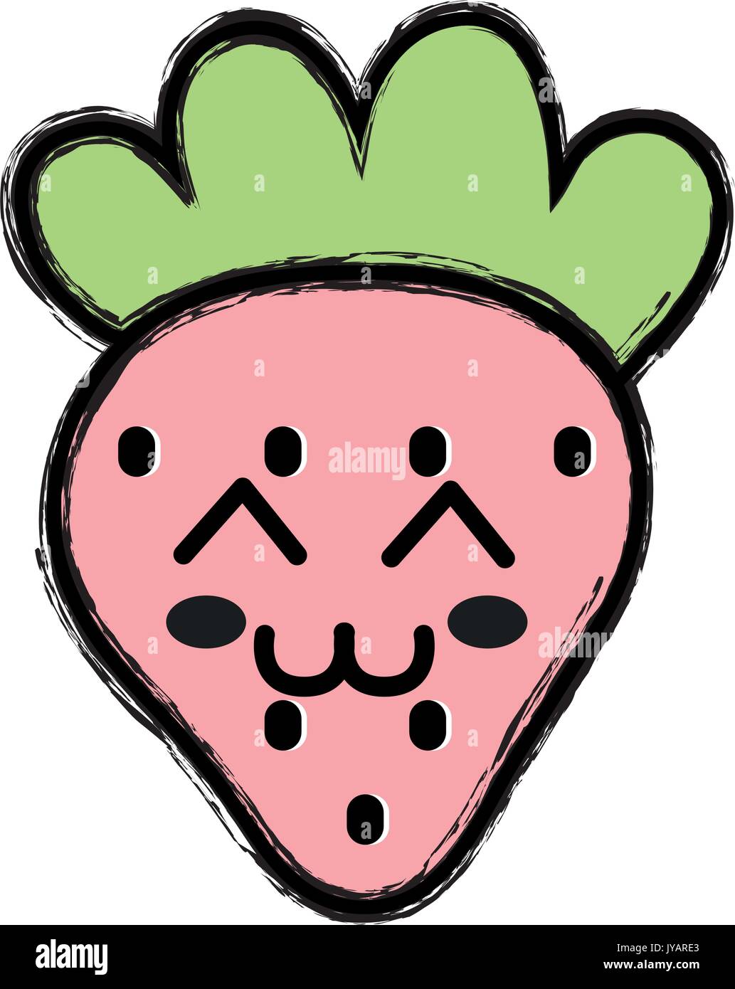 kawaii cute happy strawberry fruit Stock Vector Image & Art - Alamy