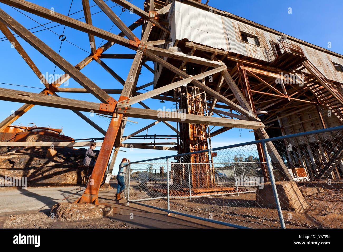Heritage mining sites in the outback Australian city of Broken Hill in New South Wales Australia Stock Photo