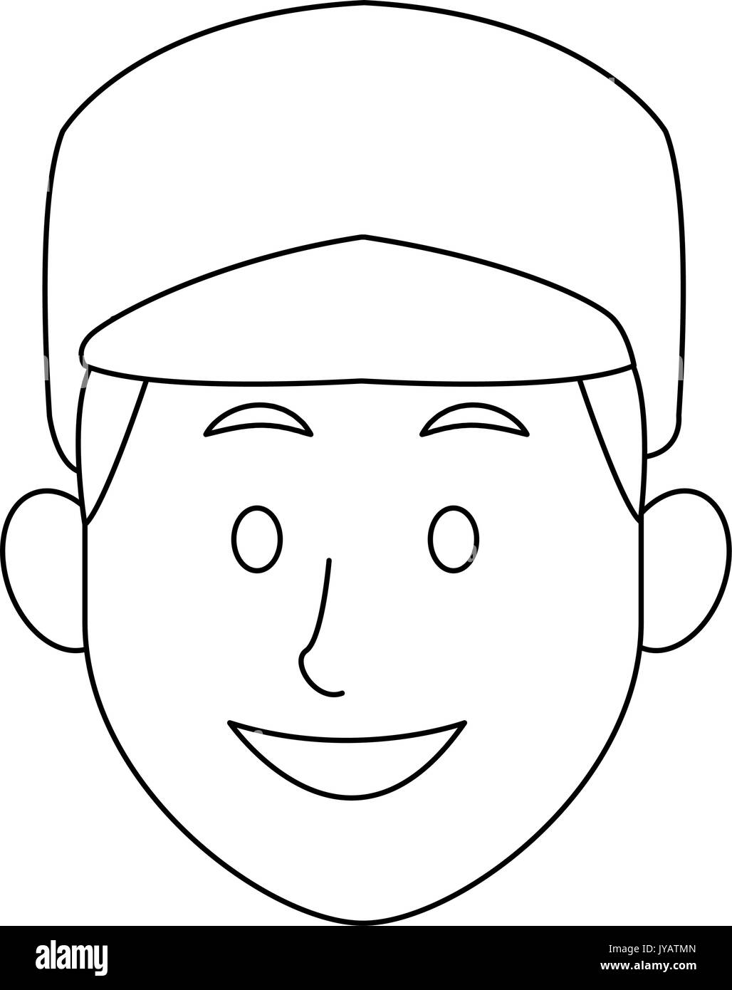 man character face avatar male outline image Stock Vector Image & Art ...