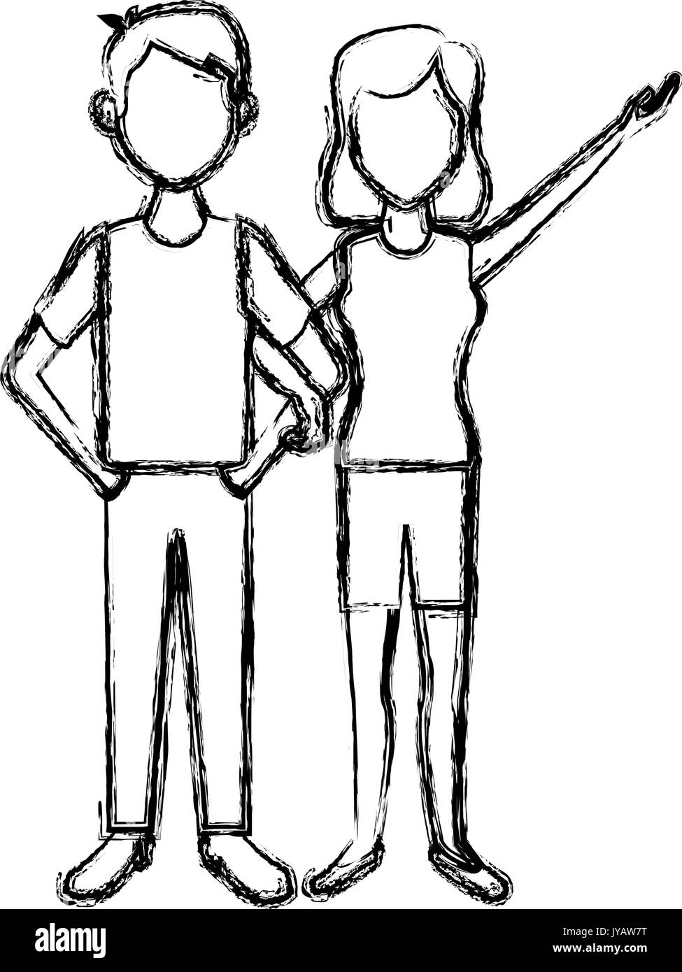 couple standing man and woman together people Stock Vector Image & Art ...