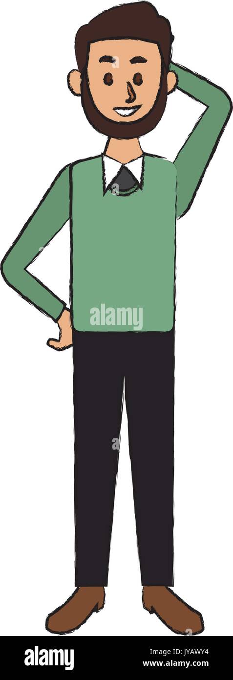 smiling man in casual clothes standing character Stock Vector Image ...