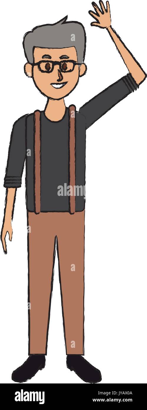 smiling man in casual clothes standing character Stock Vector Image ...
