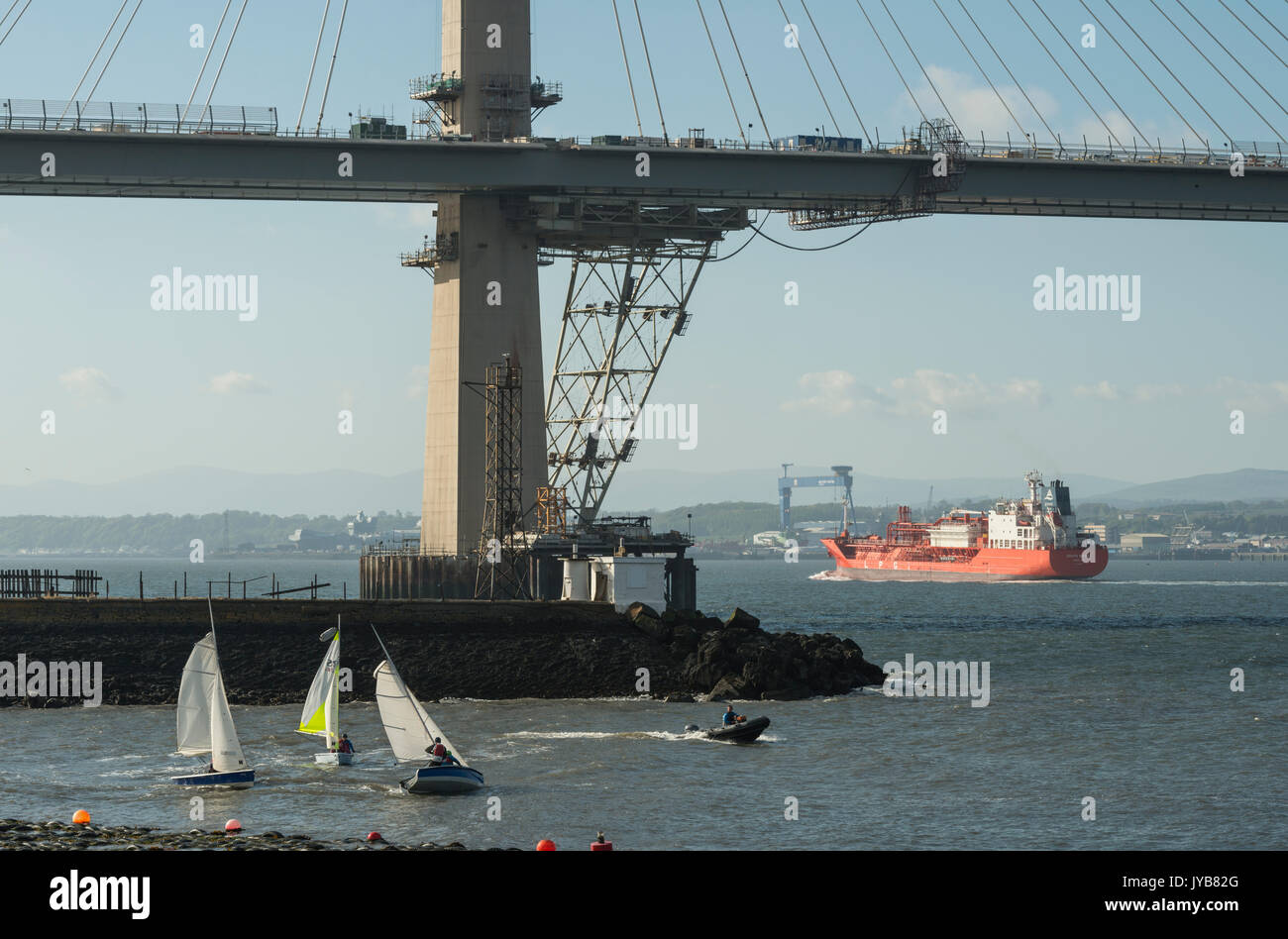 Activities on the firth of forth at Queensferry, Scotland, UK Stock Photo