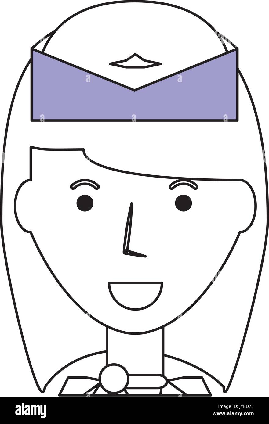 stewardess profile cartoon Stock Vector