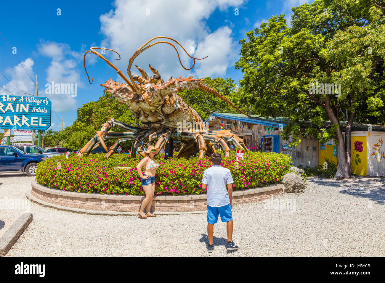 Betsy the 30foottall, 40footlong lobster at The Rain Barrel Artisan Village on Islamorada