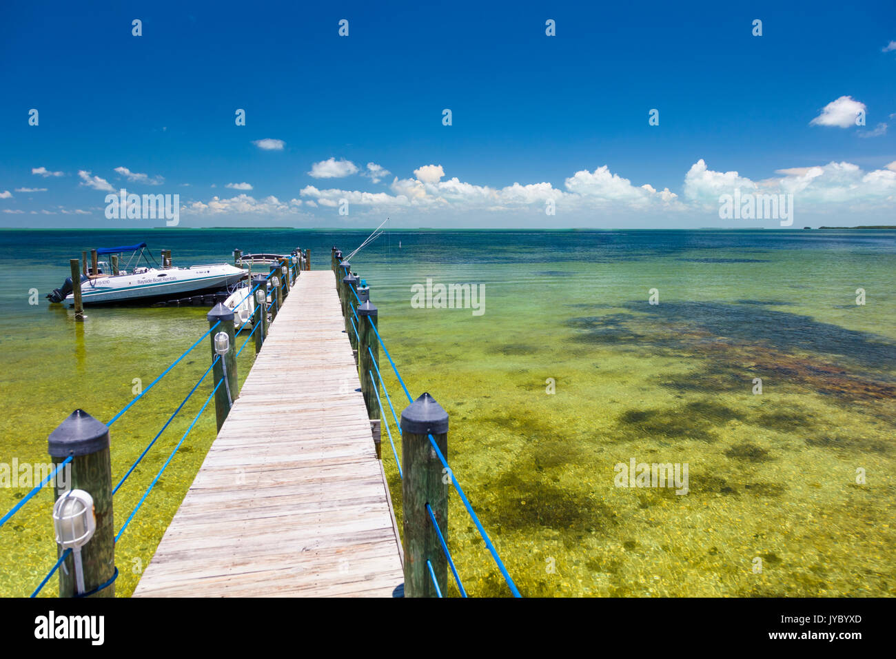 Boat dock in the Florida keys Stock Photo