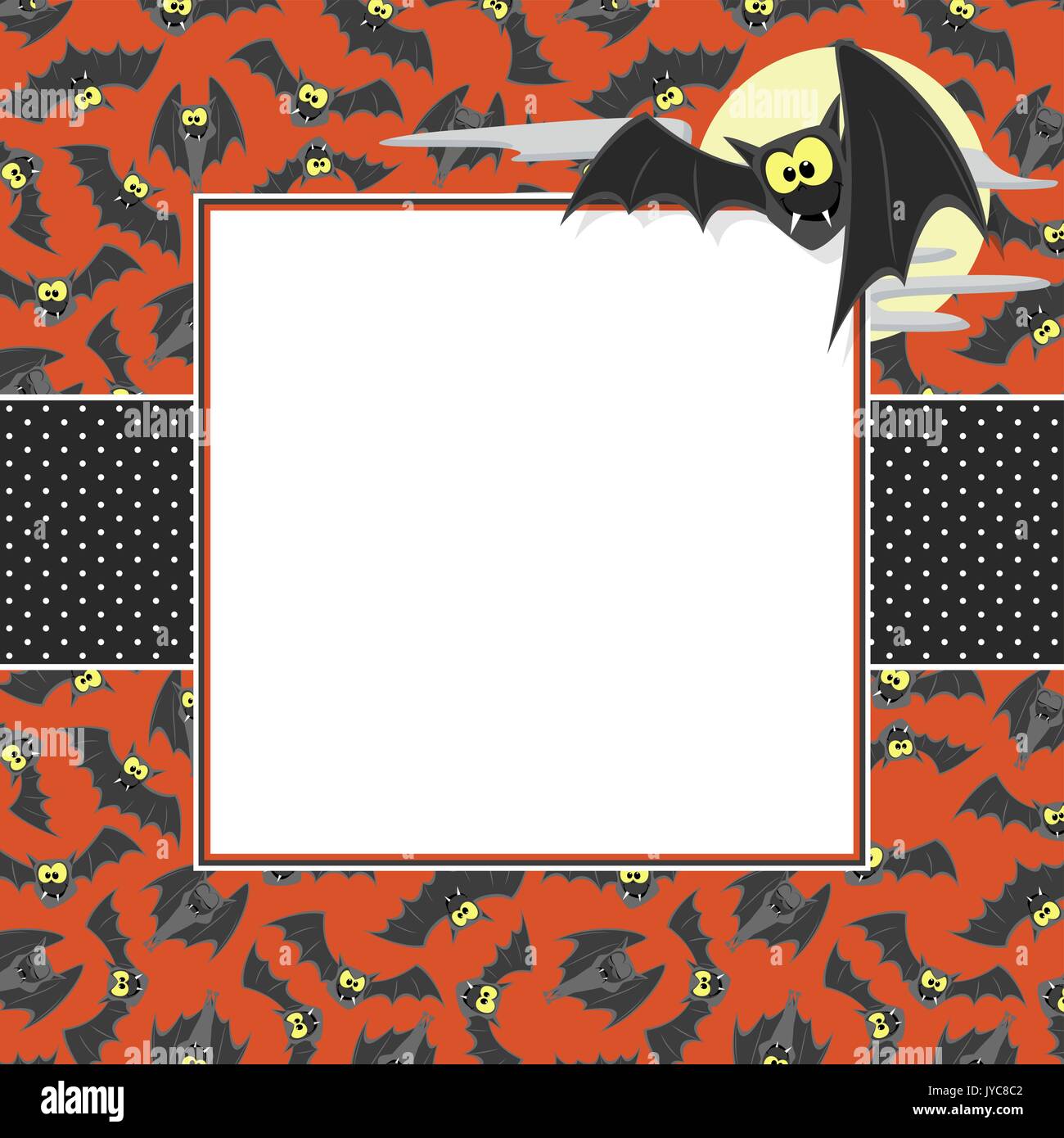 bat with blank board on bats seamless pattern for halloween themes designs Stock Vector