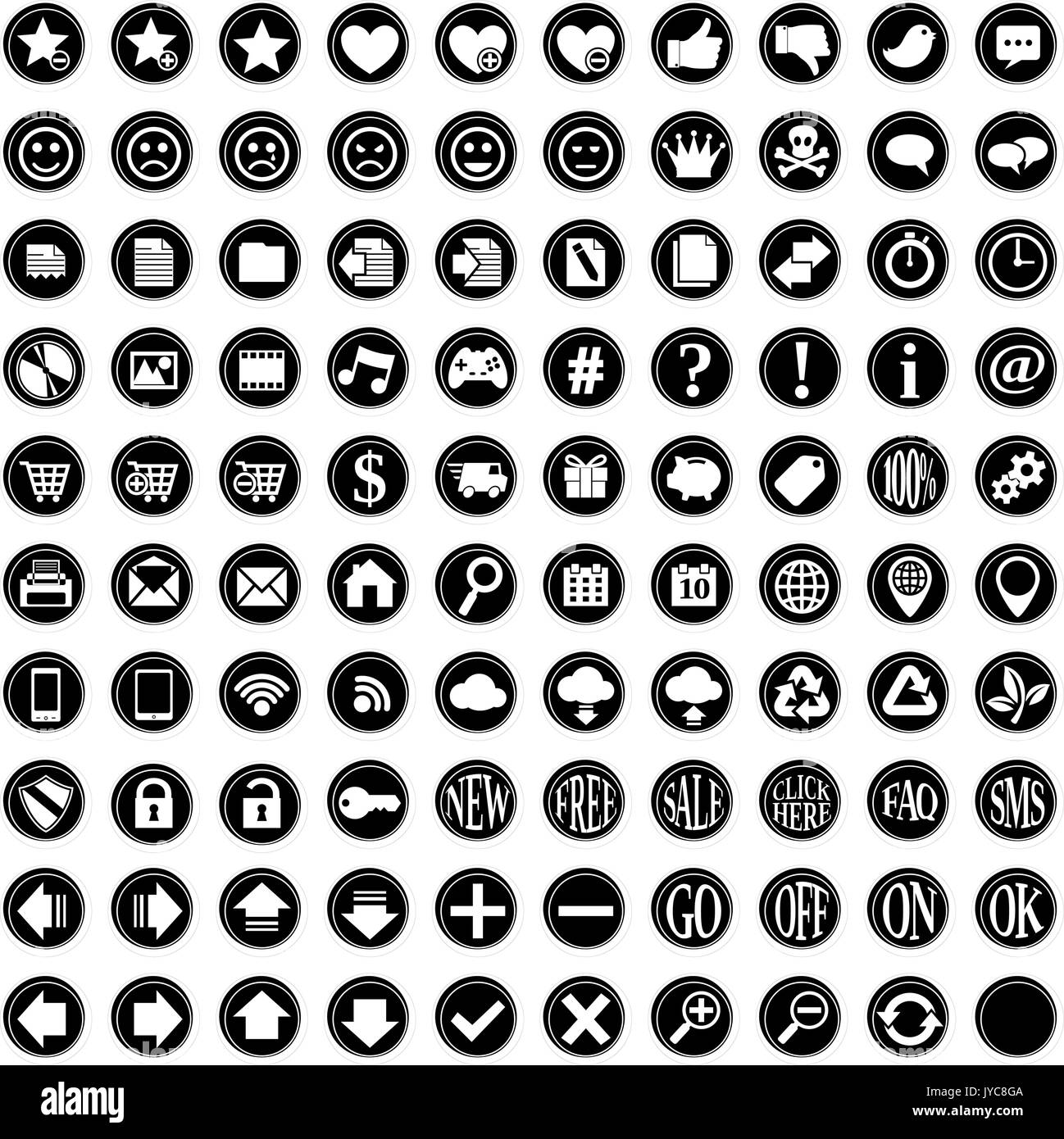 vector icons set for web design isolated on white Stock Vector Image ...