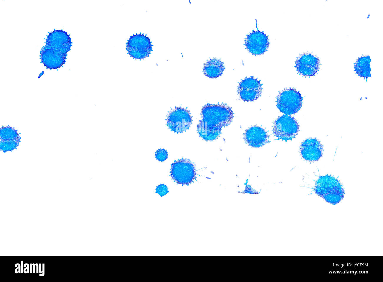 Abstract blue ink splash. Ink blots. Elements of design. The water ...