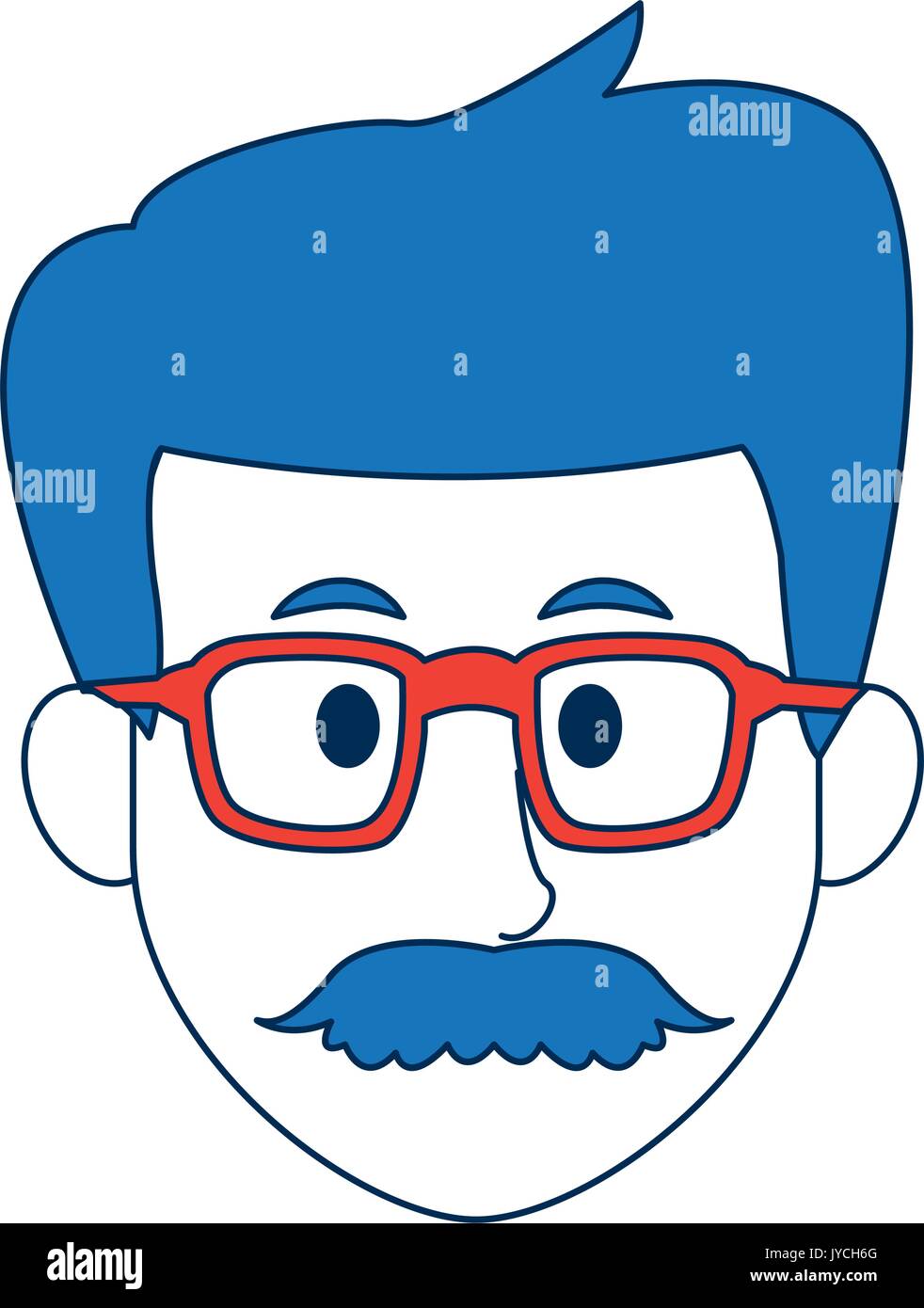 man with eyeglasses character face avatar male Stock Vector Image & Art ...