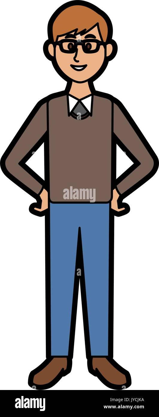 smiling man in casual clothes standing Stock Vector Image & Art - Alamy
