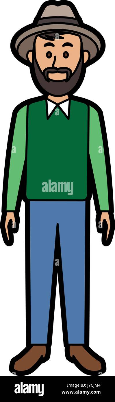 Smiling bearded man in shirt Stock Vector Images - Alamy