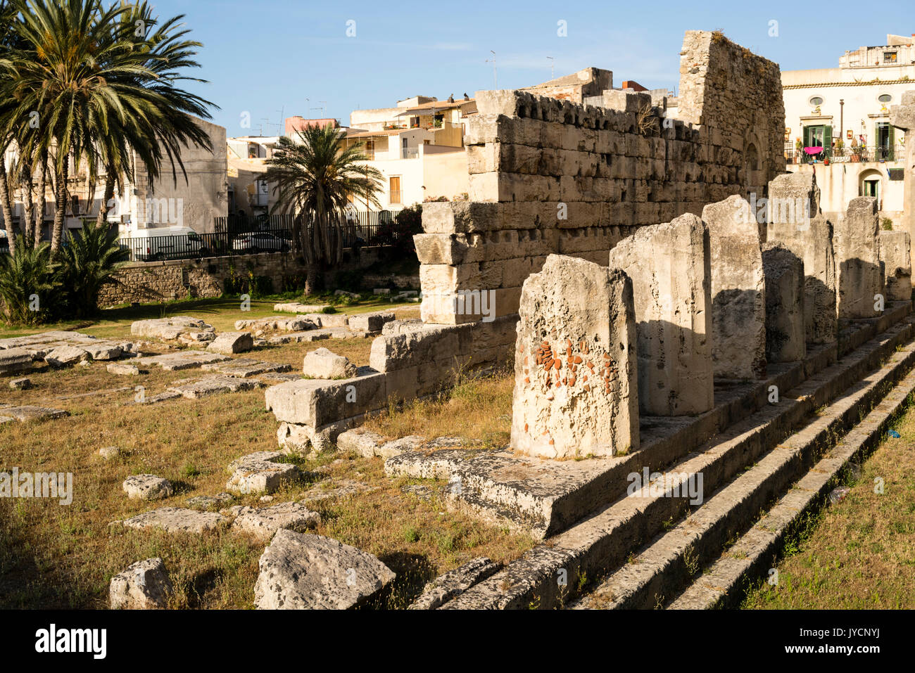 Roman ruins on Ortigia Island Syracuse, Sicily, Italy Stock Photo Alamy