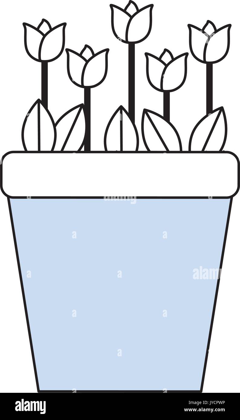 Beautiful flower in pot Stock Vector Image & Art - Alamy