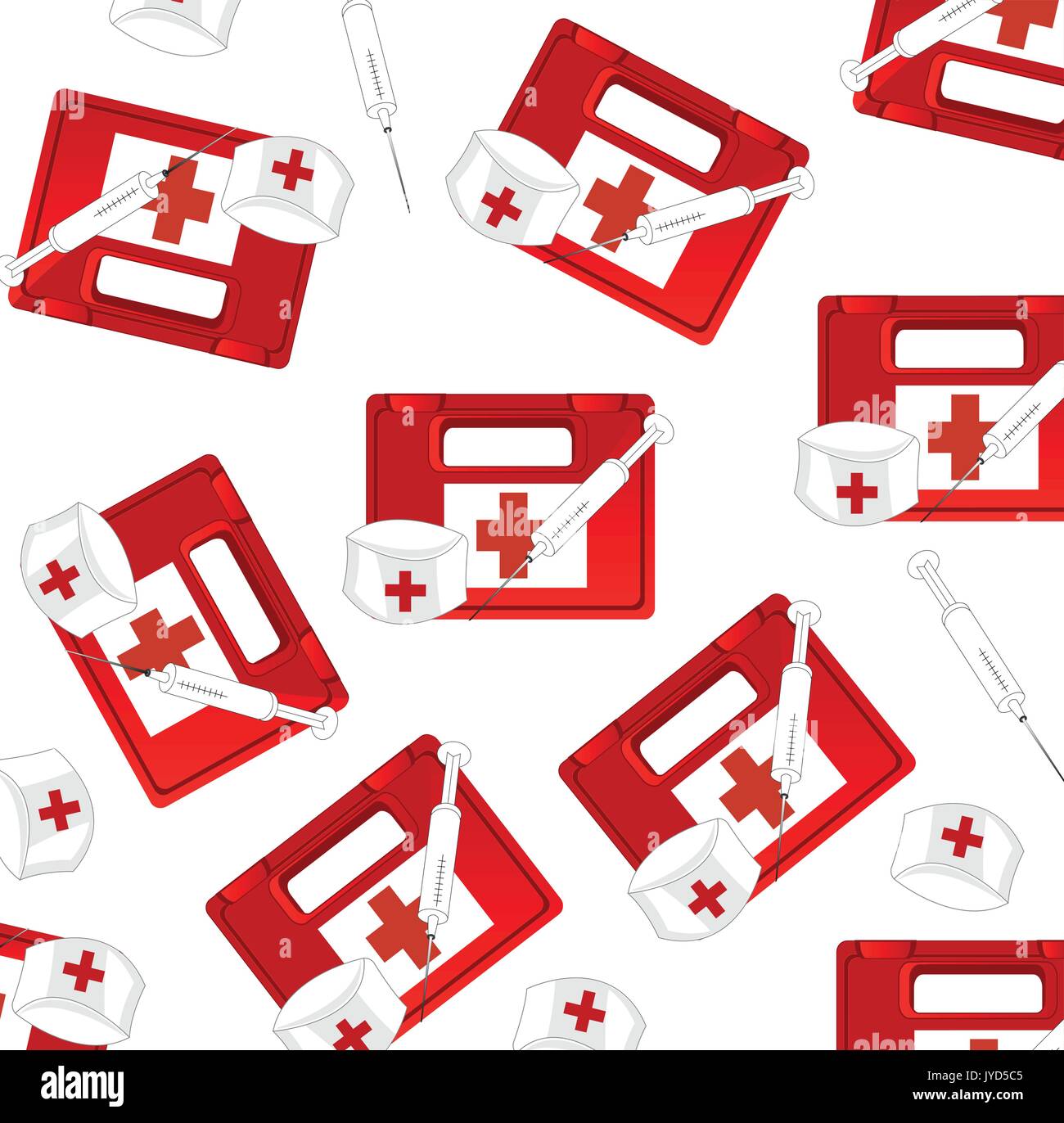 Firstaid kit medical and syringe Stock Vector Image & Art Alamy