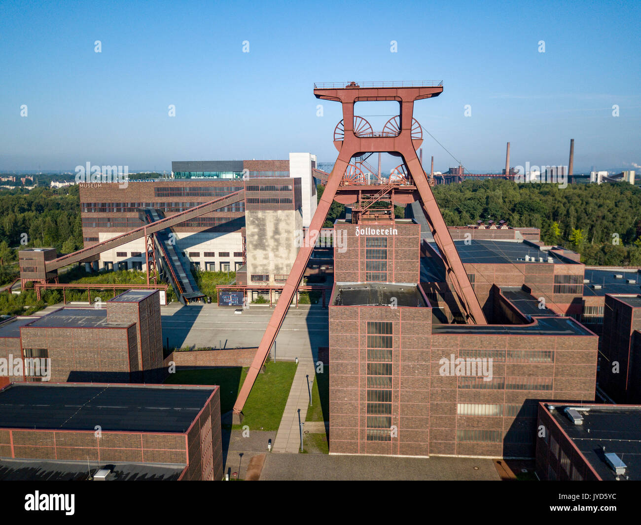 Zollverein colliery, UNESCO world heritage site, in Essen, Germany, former world biggest coal mine, today a cultural landmark in the Ruhr area,  windi Stock Photo