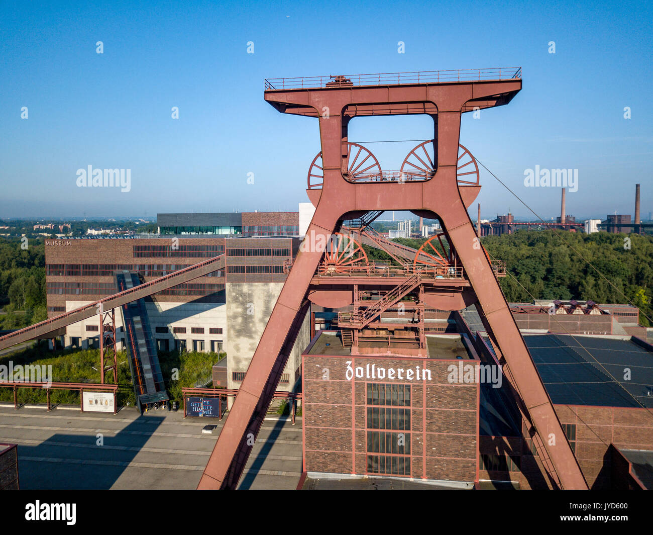 Zollverein colliery, UNESCO world heritage site, in Essen, Germany, former world biggest coal mine, today a cultural landmark in the Ruhr area,  windi Stock Photo