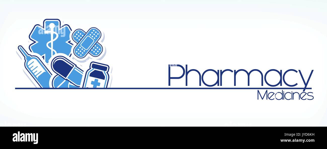 illustration of pharmacy sign design isolated on white background Stock Vector