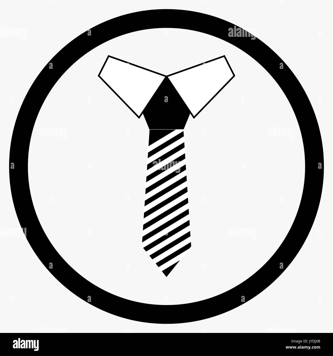 Necktie icon black white. Tie and necklace, cravat vector icon illustration  Stock Photo - Alamy