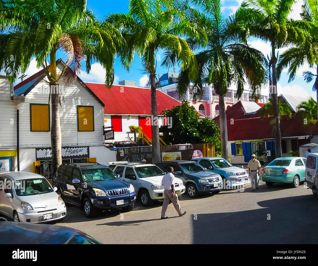 St. John's, Antigua and Barbuda - February 07, 2013: Downtown of Saint John's Stock Photo