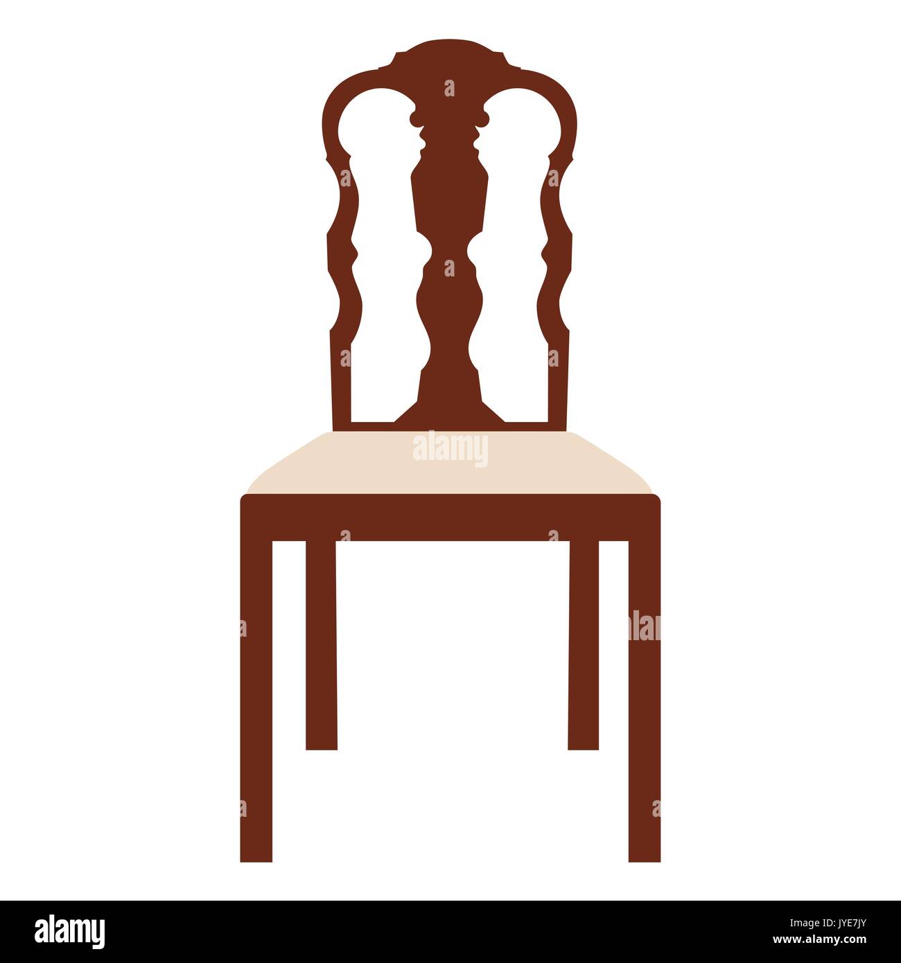 Vector illustration vintage wooden white chair. Elegant realistic chair ...