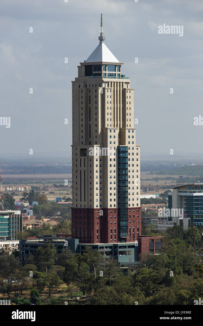 UAP Old Mutual Tower, Nairobi, Kenya's highest building, from KICC, Kenya Stock Photo