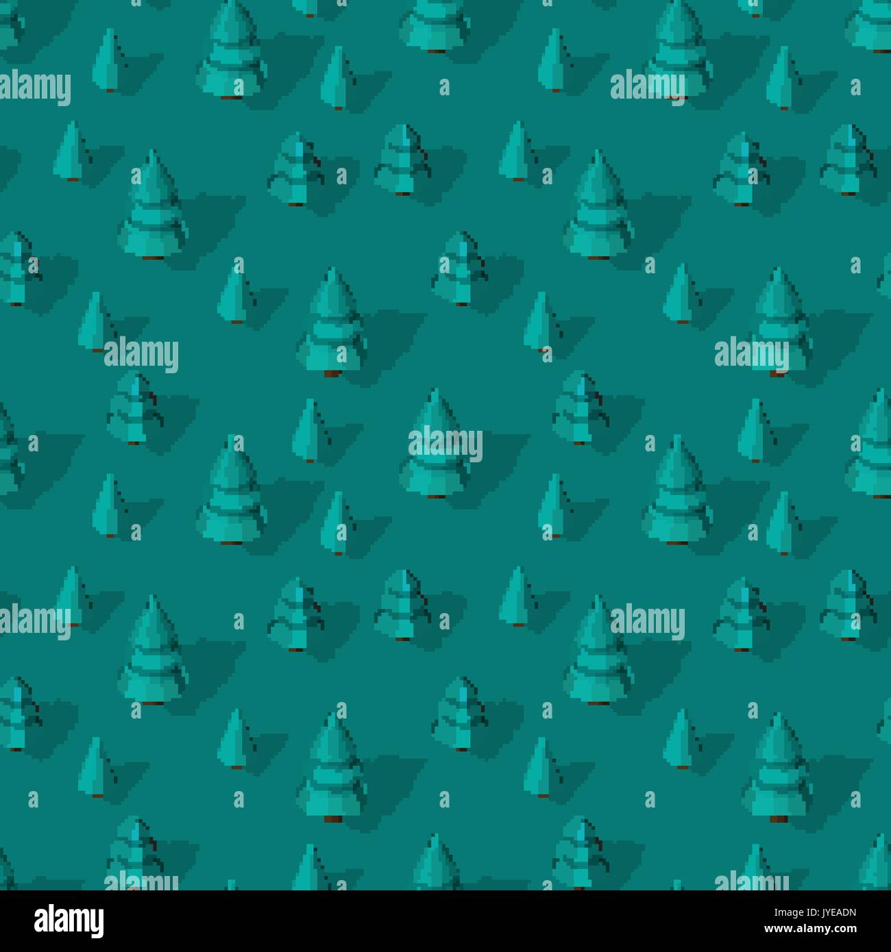 Seamless pattern with isometric trees Stock Vector
