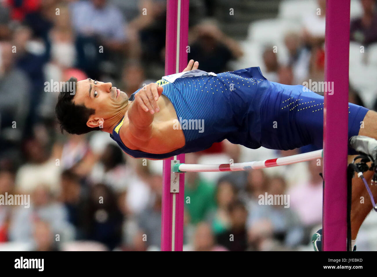 Oleksiy KASYANOV (Ukraine), competing in the Decathlon High Jump at the