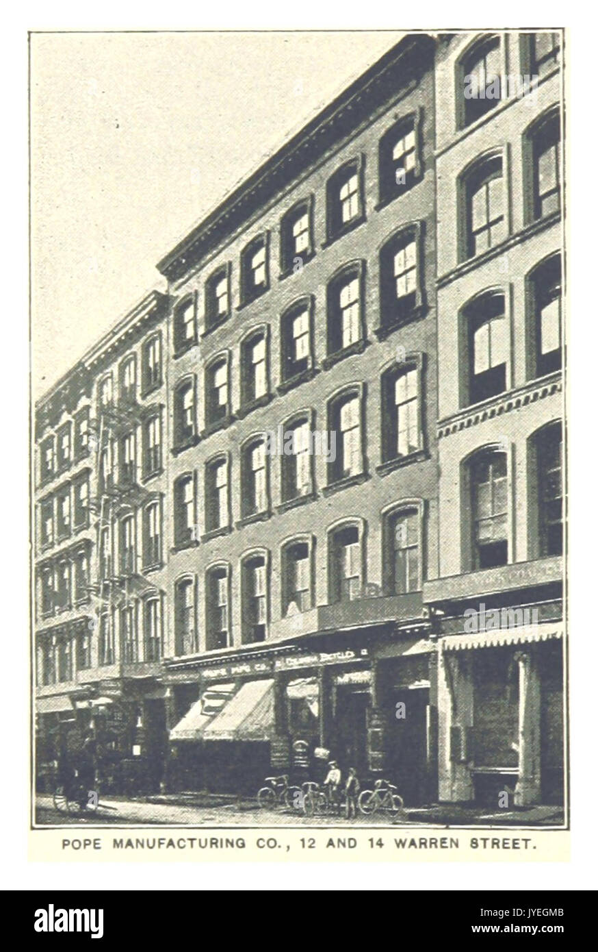 (King1893NYC) pg974 POPE MANUFACTURING CO., 12 AND 14 WARREN STREET Stock Photo