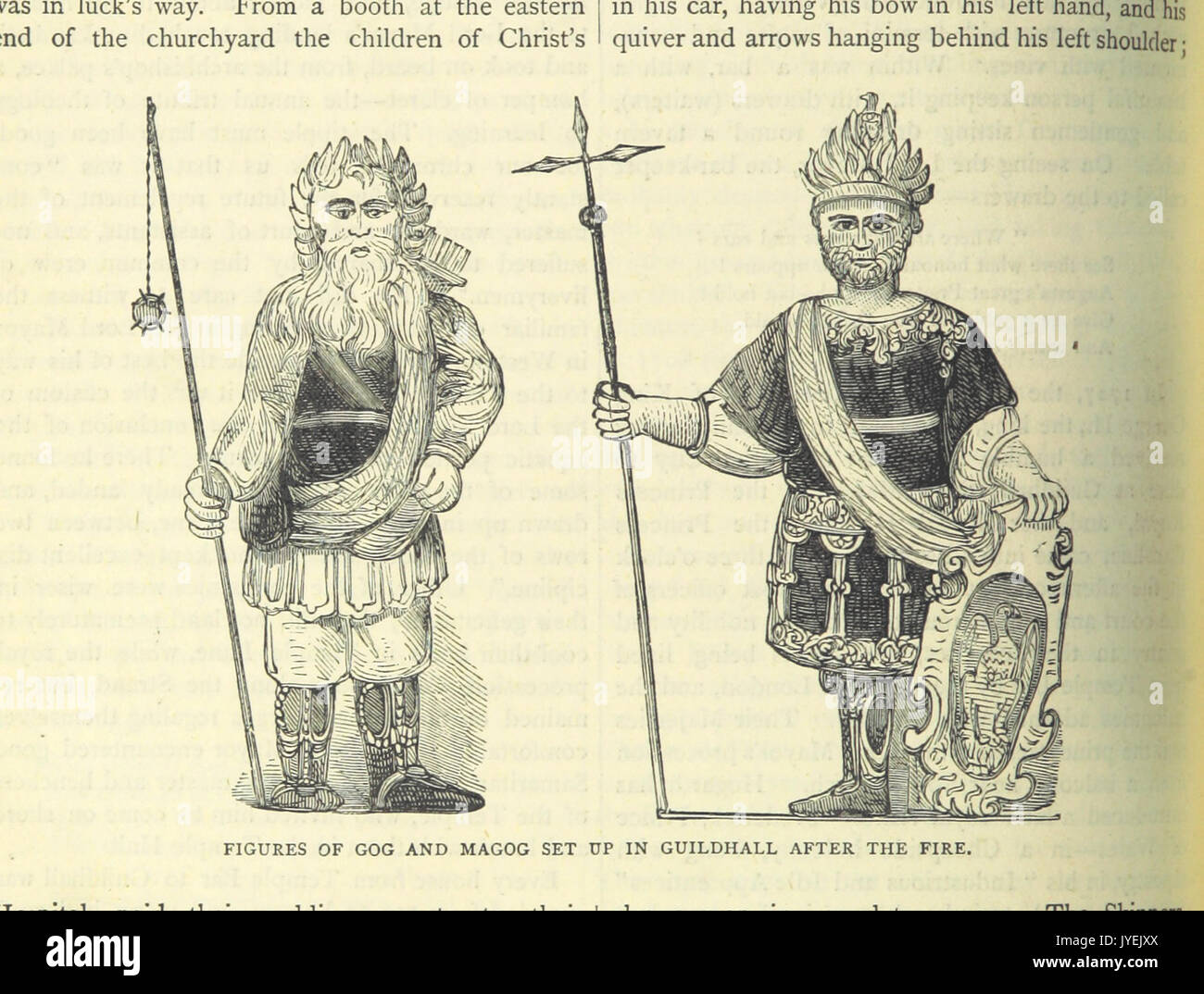 ONL (1887) 1.324   Figures of Gog and Magog set up in Guildhall after the Fire Stock Photo