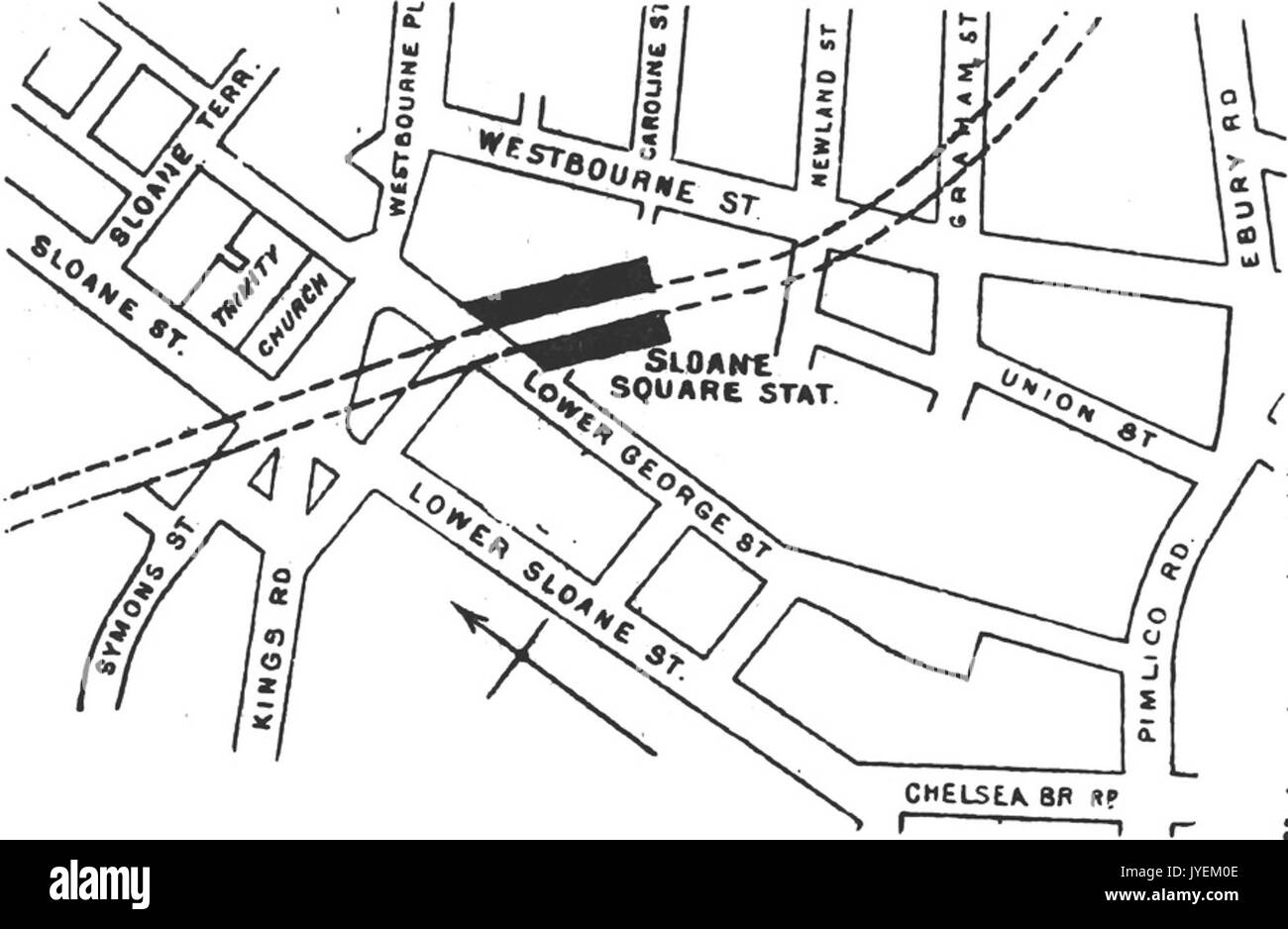 DISTRICT(1888) p125 Sloane Square (map Stock Photo Alamy