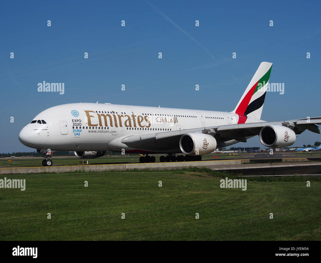 A6 EDI Emirates Airbus A380 861   cn 028 at Schiphol (AMS   EHAM), The Netherlands, 16may2014, pic 06 Stock Photo