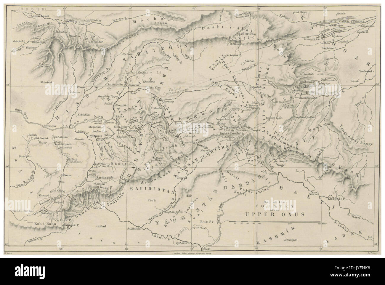 Map of the Country of the Upper Oxus Stock Photo - Alamy