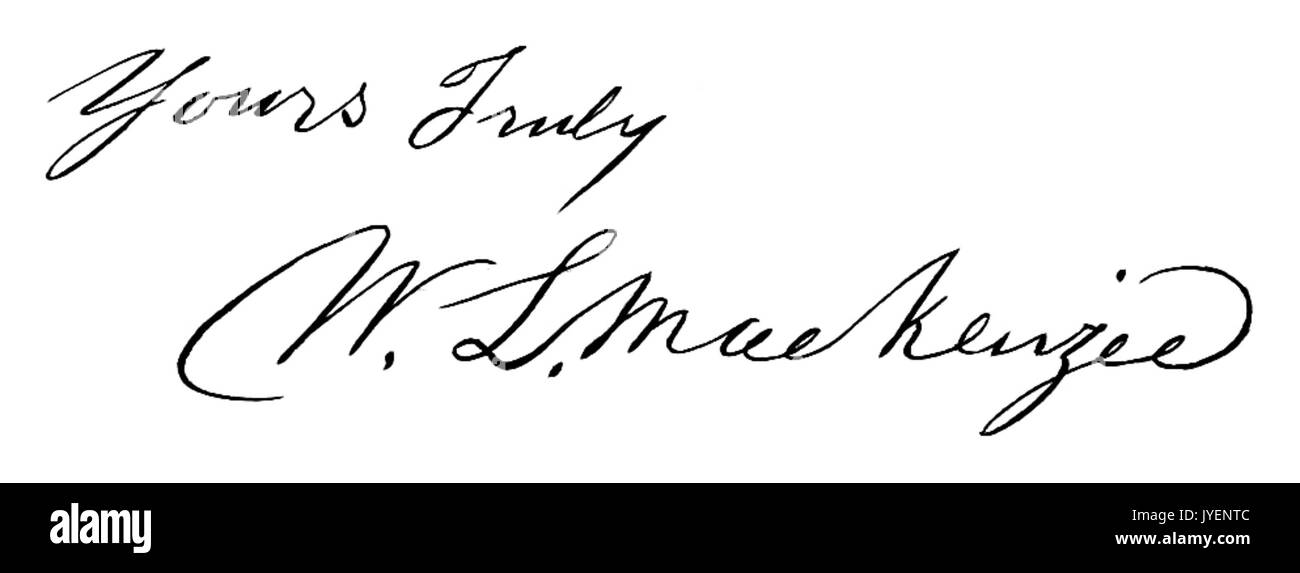 DENT(1885) 2.008 William Lyon Mackenzie (Autograph) Stock Photo